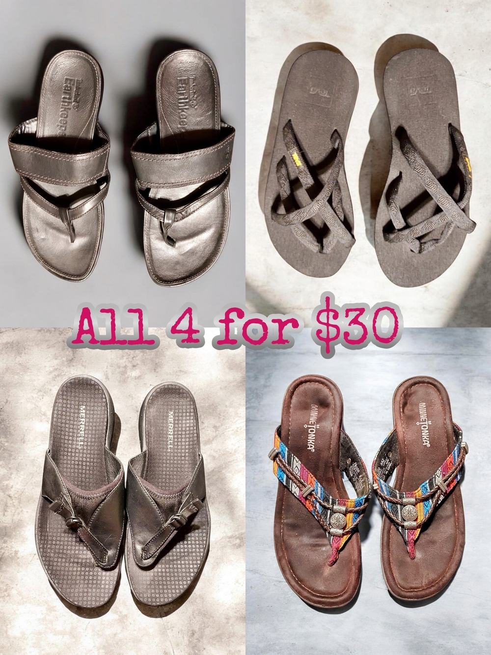 Skechers Women’s Brown and Gray Mixed Sandal Set